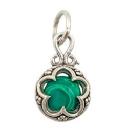 Amuleto Plata Gotland con Malaquita 1,7 x 1,1 cm